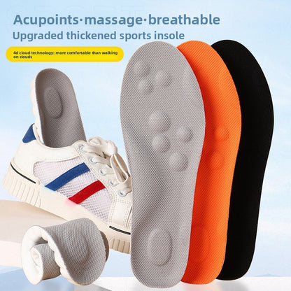 Sports shoe insoles with a "walking on clouds" feel
