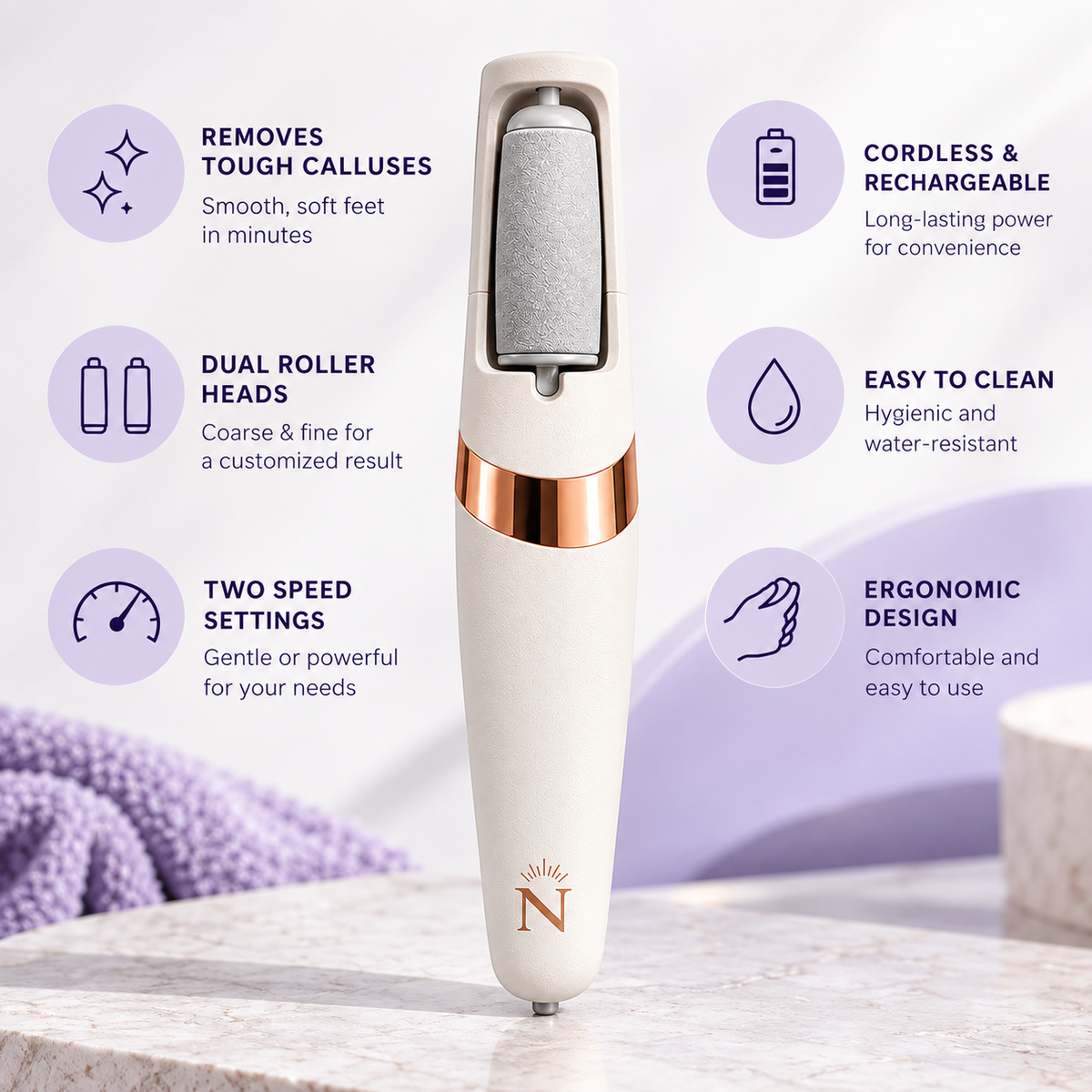 Rechargeable Electric Foot Grinder Pedicure Device