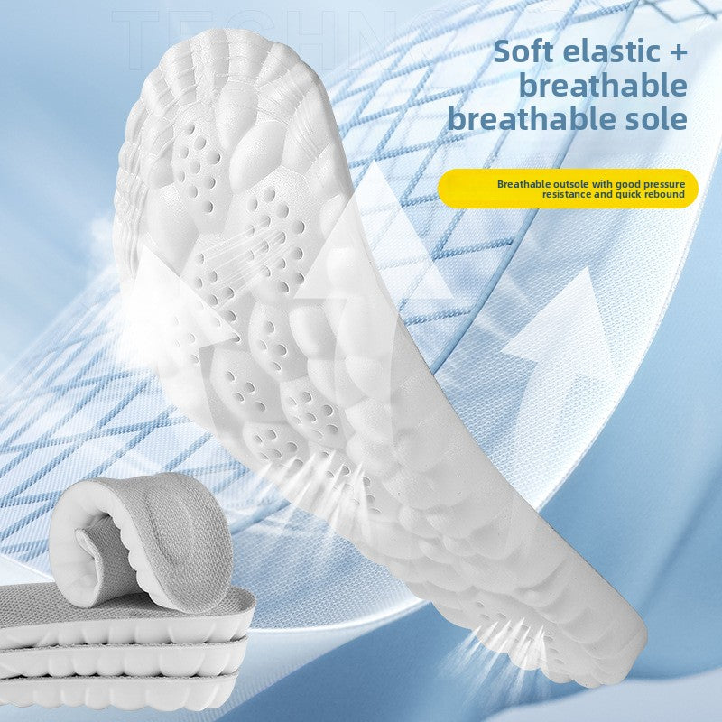 Sports shoe insoles with a "walking on clouds" feel